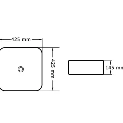 vidaXL Lavabo 42,5x42,5x14,5 cm cerámica Blanco New
