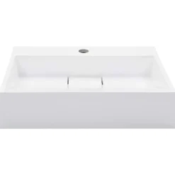 vidaXL Lavabo 50x38x13 cm resina mineral/mármol blanco Discount