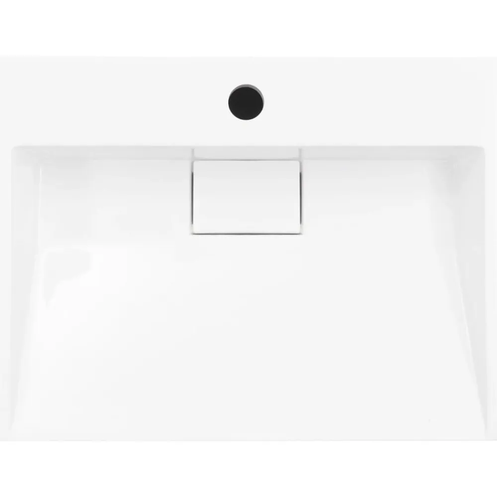 vidaXL Lavabo 50x38x13 cm resina mineral/mármol blanco Discount