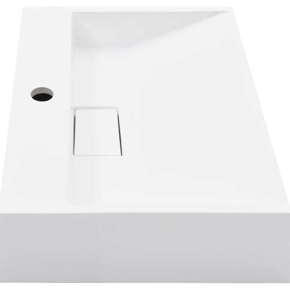 vidaXL Lavabo 50x38x13 cm resina mineral/mármol blanco Discount