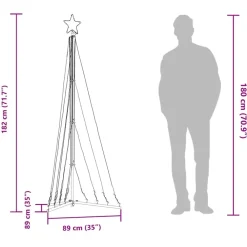 vidaXL LED para árbol de Navidad 339 LEDs blanco frío 182 cm Blanco fr&iacute;o New