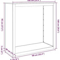 vidaXL Accesorios Para Hornos De Leña Y Chimeneas-Leñero acero galvanizado 100x40x100 cm