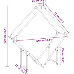vidaXL Accesorios Para Hornos De Leña Y Chimeneas-Leñero 100x25x100 cm Acero laminado en frío