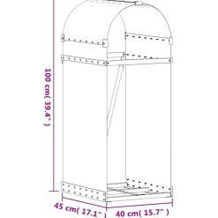 vidaXL Accesorios Para Hornos De Leña Y Chimeneas-Leñero 40x45x100 cm acero galvanizado