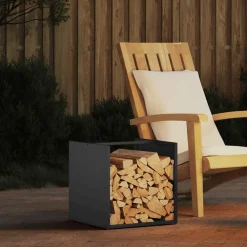 vidaXL Accesorios Para Hornos De Leña Y Chimeneas-Leñero 40x40x40 cm Acero laminado en frío