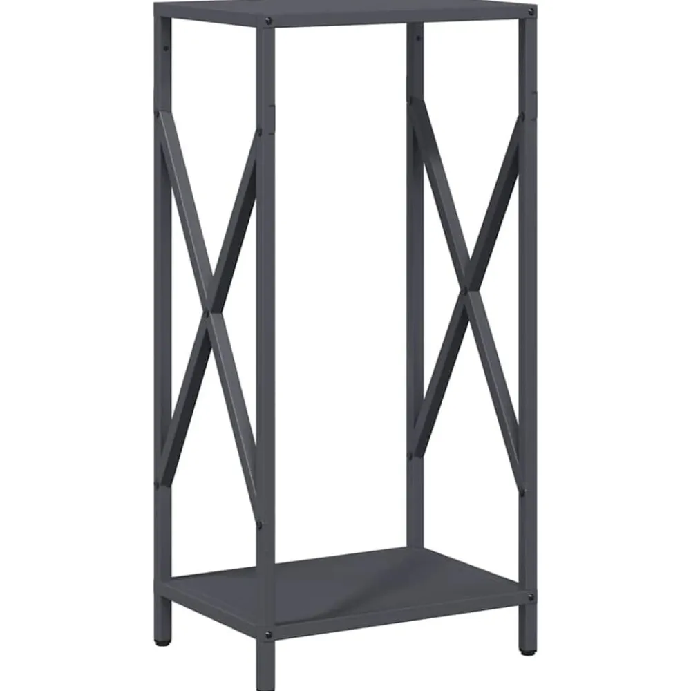 vidaXL Leñero 34x25x70 cm Acero laminado en frío Antracita Best