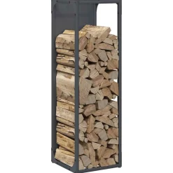 vidaXL Leñero 25x25x80 cm Acero laminado en frío Antracita