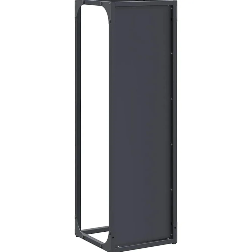 vidaXL Leñero 25x25x80 cm Acero laminado en frío Antracita