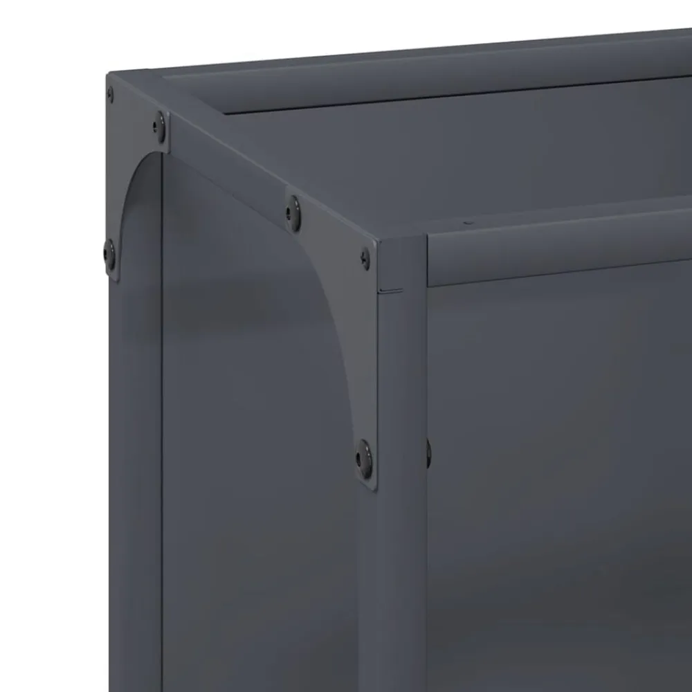 vidaXL Leñero 25x25x80 cm Acero laminado en frío Antracita