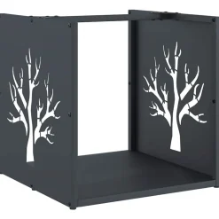 vidaXL Leñero 40x40x40 cm Acero laminado en frío Antracita Outlet