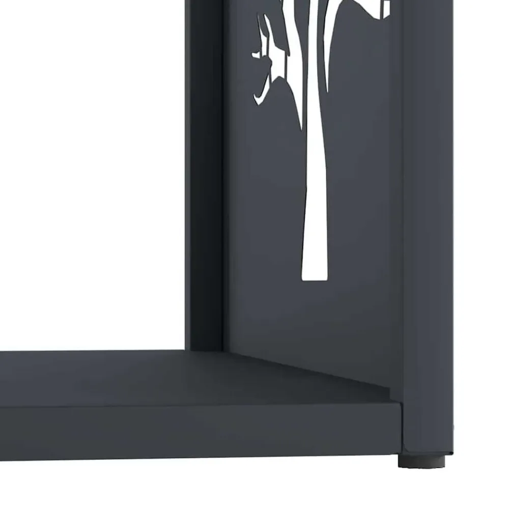 vidaXL Leñero 40x40x40 cm Acero laminado en frío Antracita Outlet
