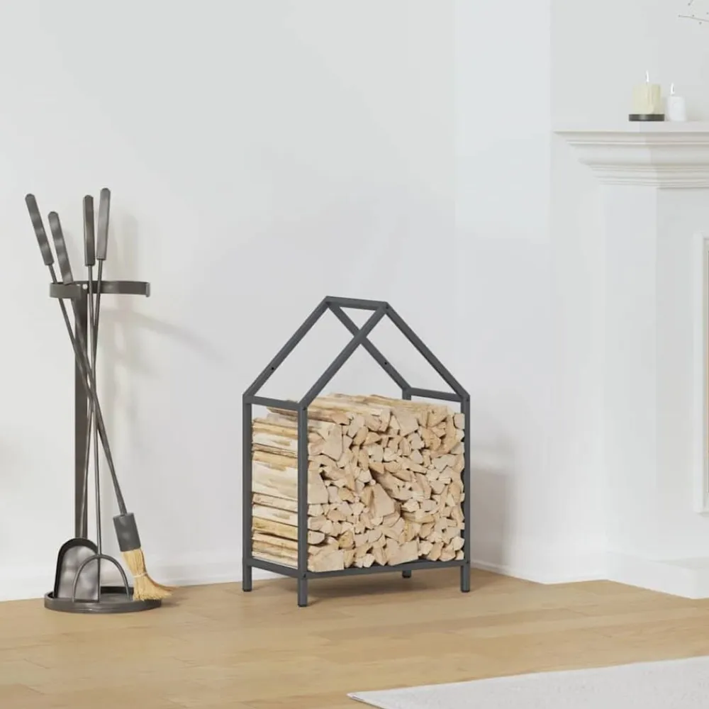 vidaXL Leñero 40x25x60 cm Acero laminado en frío Antracita