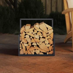 vidaXL Accesorios Para Hornos De Leña Y Chimeneas-Leñero 40x40x40 cm Acero laminado en frío