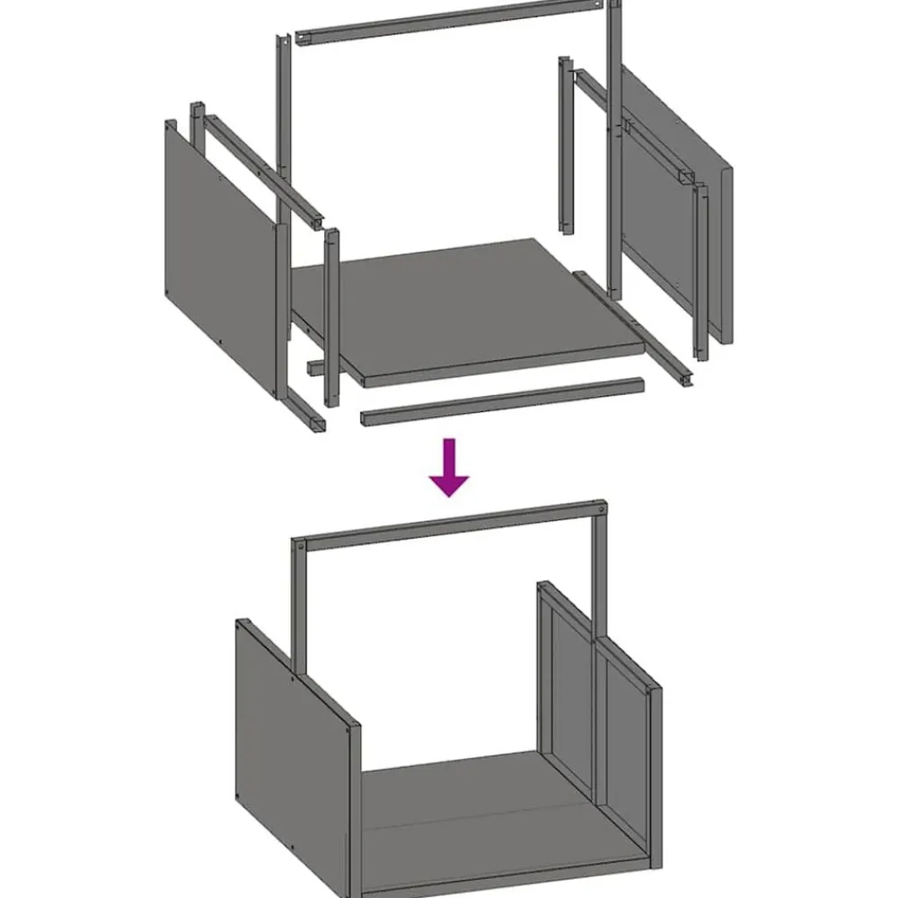 vidaXL Accesorios Para Hornos De Leña Y Chimeneas-Leñero 40x40x40 cm Acero laminado en frío