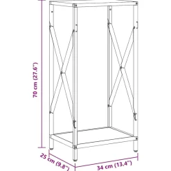 vidaXL Leñero 34x25x70 cm Acero laminado en frío Blanco
