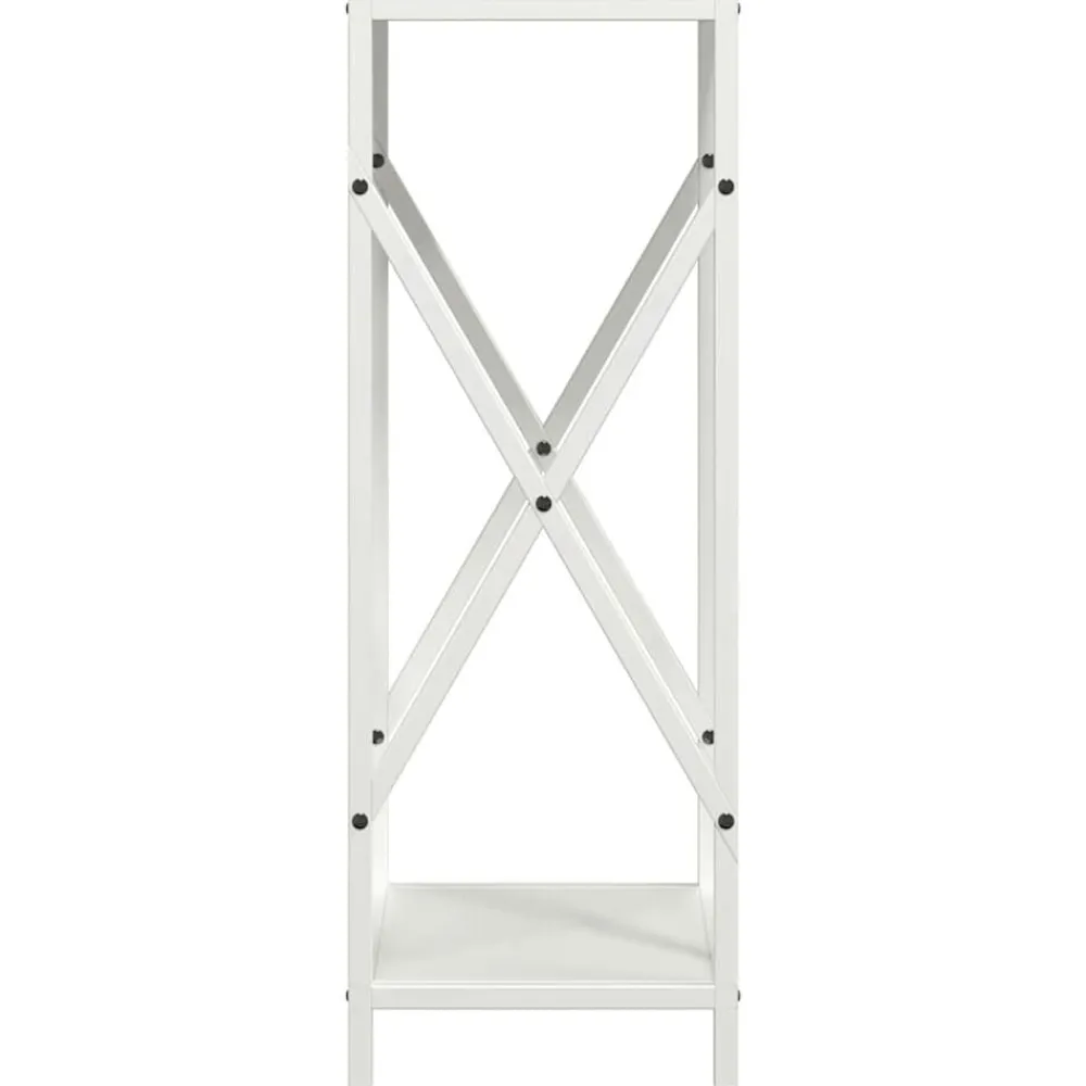 vidaXL Leñero 34x25x70 cm Acero laminado en frío Blanco