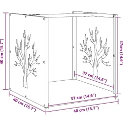 vidaXL Accesorios Para Hornos De Leña Y Chimeneas-Leñero 40x40x40 cm Acero laminado en frío