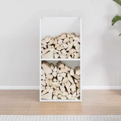 vidaXL Leñero 40x30x80 cm Acero laminado en frío Blanco Sale