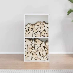 vidaXL Leñero 40x30x75 cm Acero laminado en frío Blanco Sale