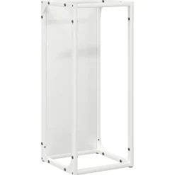 vidaXL Leñero 25x25x60 cm Acero laminado en frío Blanco Online