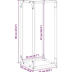 vidaXL Leñero 25x25x60 cm Acero laminado en frío Blanco Online