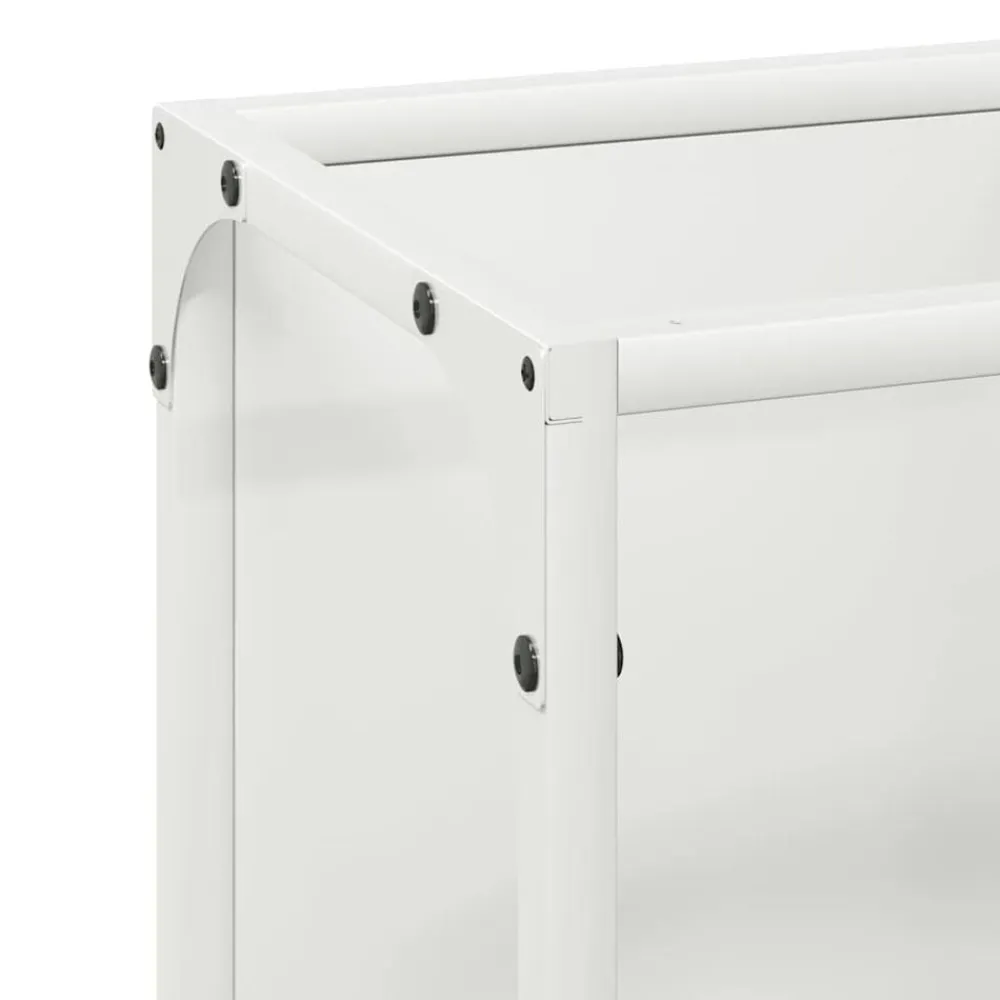 vidaXL Leñero 25x25x60 cm Acero laminado en frío Blanco Online