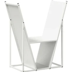 vidaXL Leñero 69,5x35x81 cm Acero laminado en frío Blanco Clearance