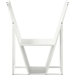 vidaXL Leñero 69,5x35x81 cm Acero laminado en frío Blanco Clearance