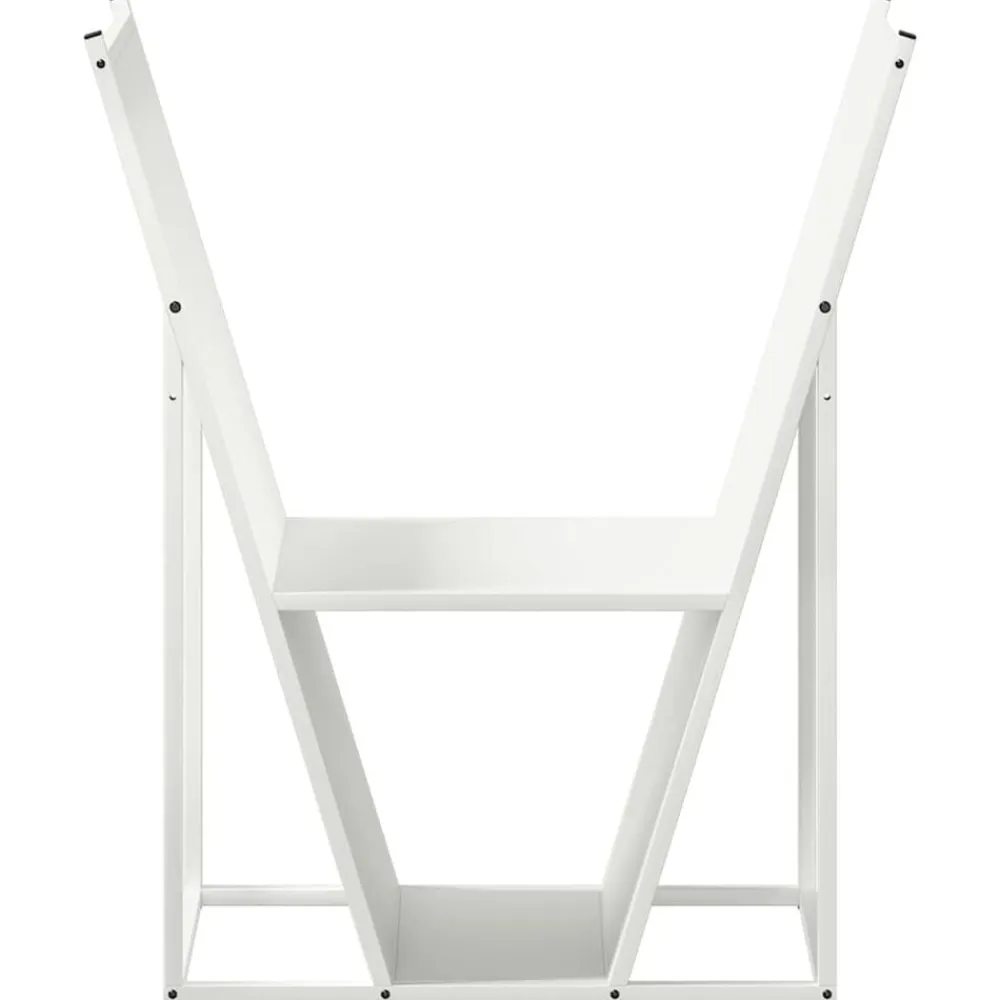 vidaXL Leñero 69,5x35x81 cm Acero laminado en frío Blanco Clearance