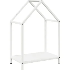 vidaXL Leñero 40x25x60 cm Acero laminado en frío Blanco Clearance