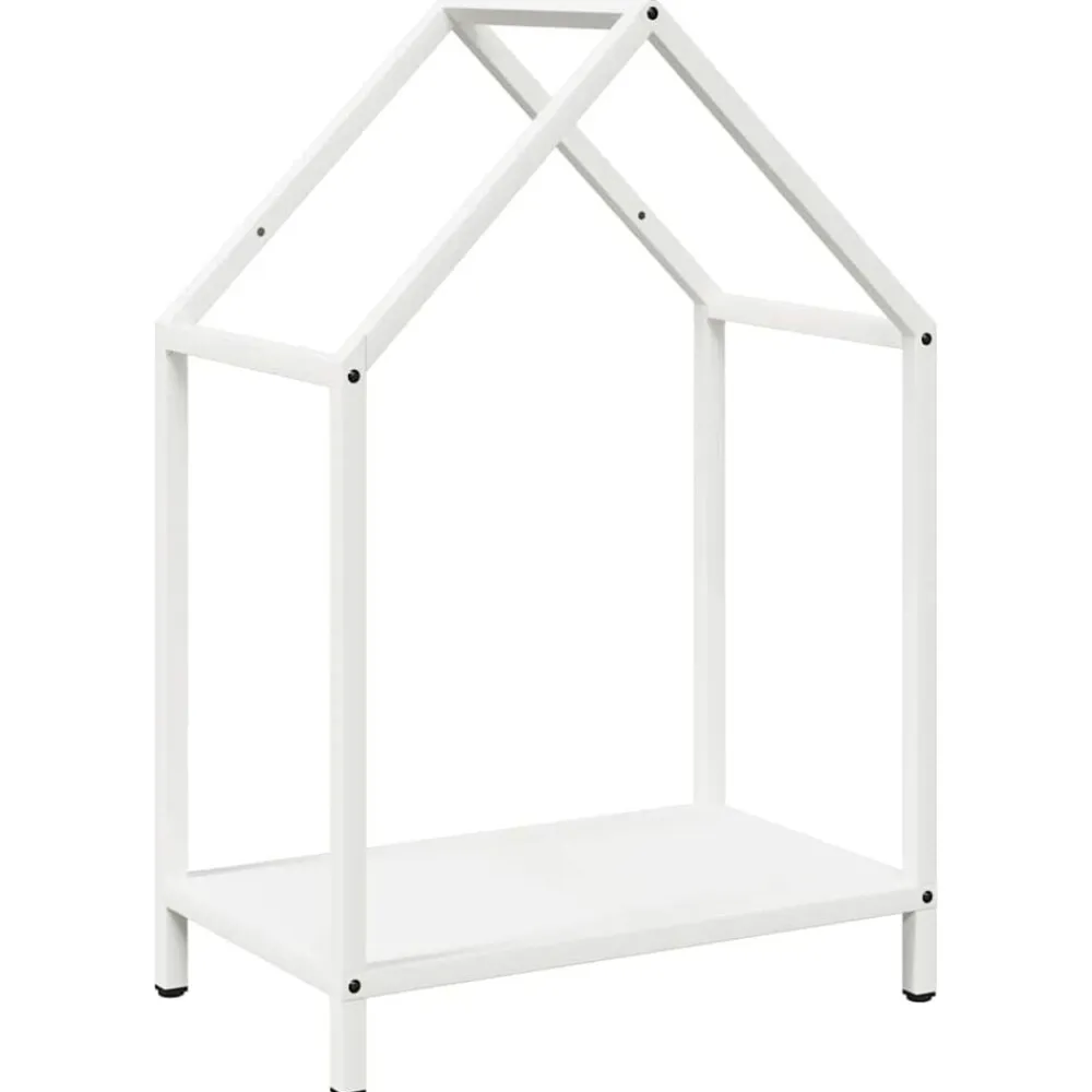 vidaXL Leñero 40x25x60 cm Acero laminado en frío Blanco Clearance