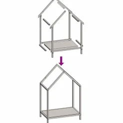 vidaXL Leñero 40x25x60 cm Acero laminado en frío Blanco Clearance