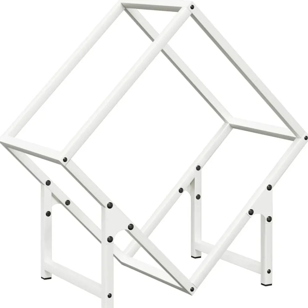 vidaXL Leñero 50x25x50 cm Acero laminado en frío Blanco Online