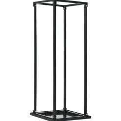 vidaXL Leñero con base acero negro 37x37x113 cm Online