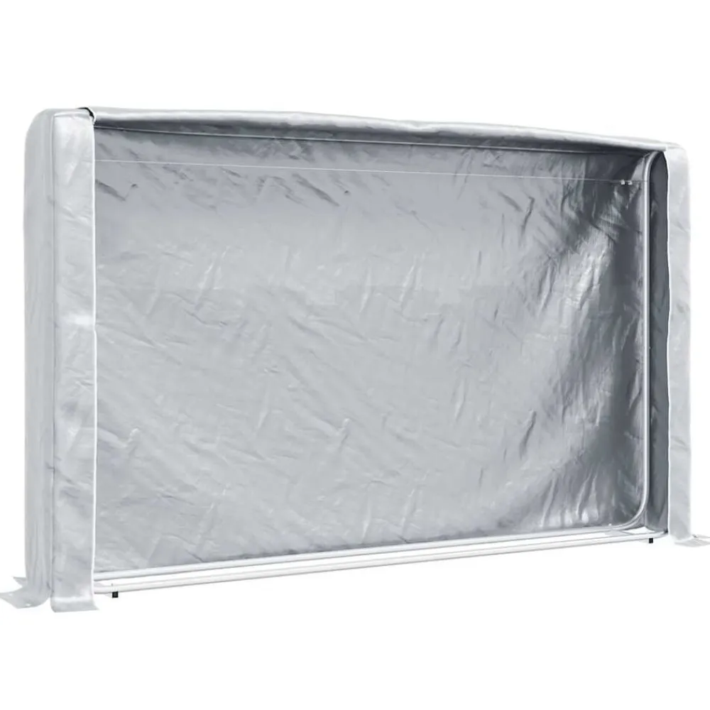 vidaXL Accesorios Para Hornos De Leña Y Chimeneas-Leñero con protector de lluvia 250x25x150 cm acero galvanizado