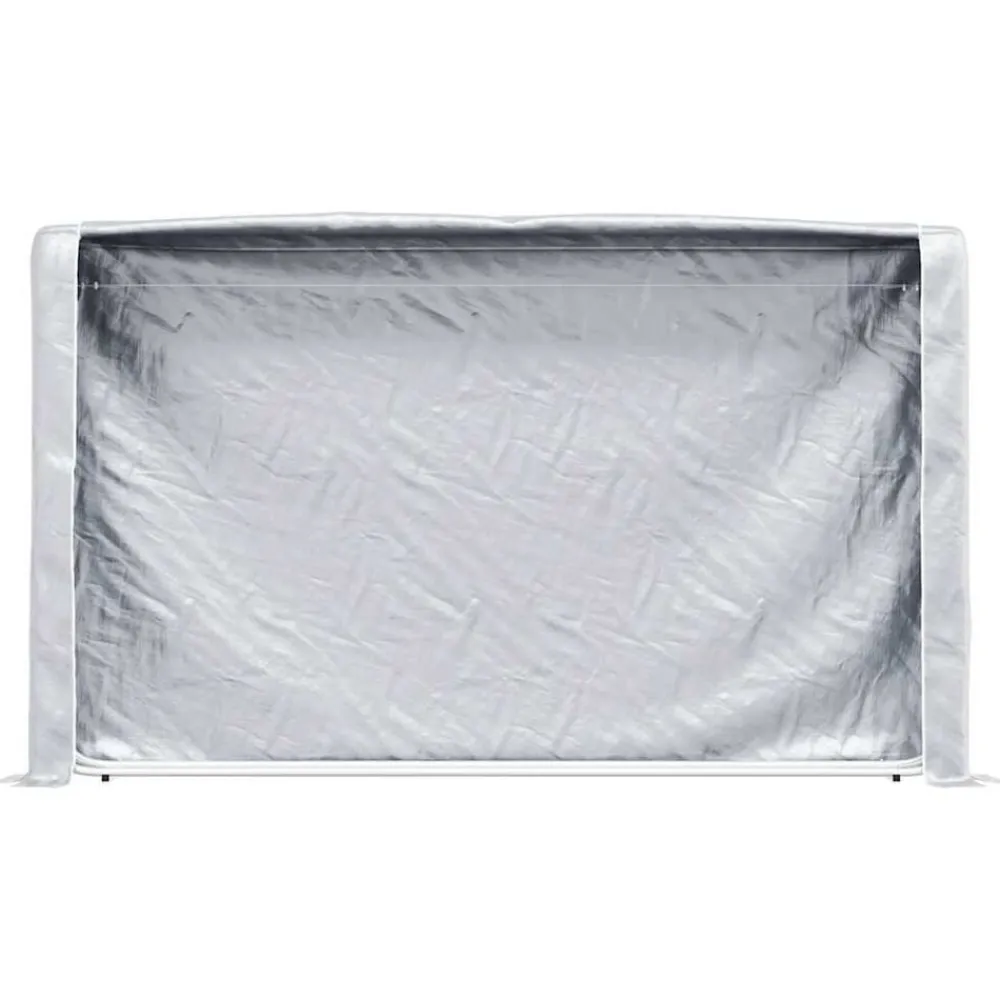 vidaXL Accesorios Para Hornos De Leña Y Chimeneas-Leñero con protector de lluvia 250x25x150 cm acero galvanizado