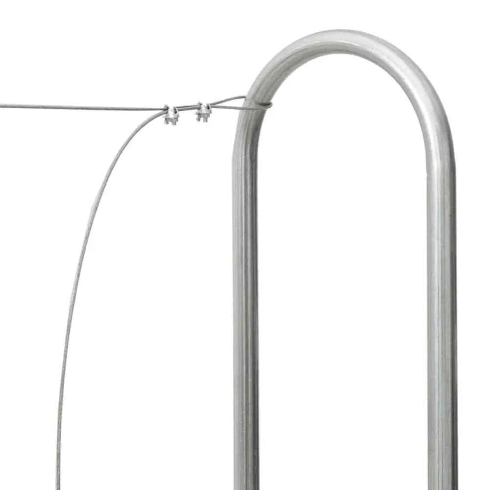 vidaXL Accesorios Para Hornos De Leña Y Chimeneas-Leñero con protector de lluvia 250x25x150 cm acero galvanizado