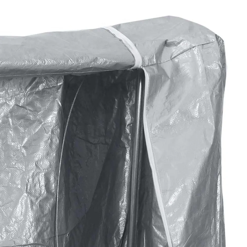 vidaXL Accesorios Para Hornos De Leña Y Chimeneas-Leñero con protector de lluvia 250x25x150 cm acero galvanizado