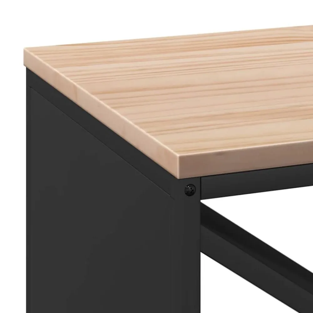 vidaXL Accesorios Para Hornos De Leña Y Chimeneas-Leñero con tablero de madera 100,5x35,5x40 cm