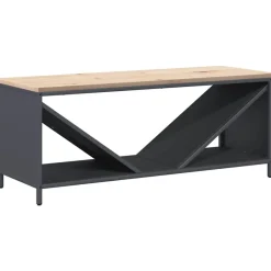 vidaXL Leñero con tablero de madera 100,5x35,5x40 cm Antracita New
