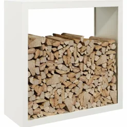 vidaXL Leñero de acero blanco 100x40x100 cm Acero/Blanco Online