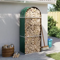 vidaXL Accesorios Para Hornos De Leña Y Chimeneas-Leñero de acero galvanizado 80x45x190 cm