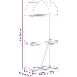 vidaXL Accesorios Para Hornos De Leña Y Chimeneas-Leñero de acero galvanizado 80x45x190 cm