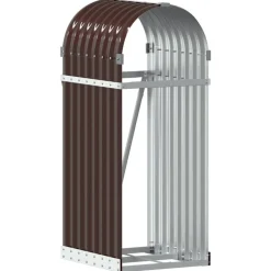 vidaXL Accesorios Para Hornos De Leña Y Chimeneas-Leñero de acero galvanizado marrón 40x45x100 cm
