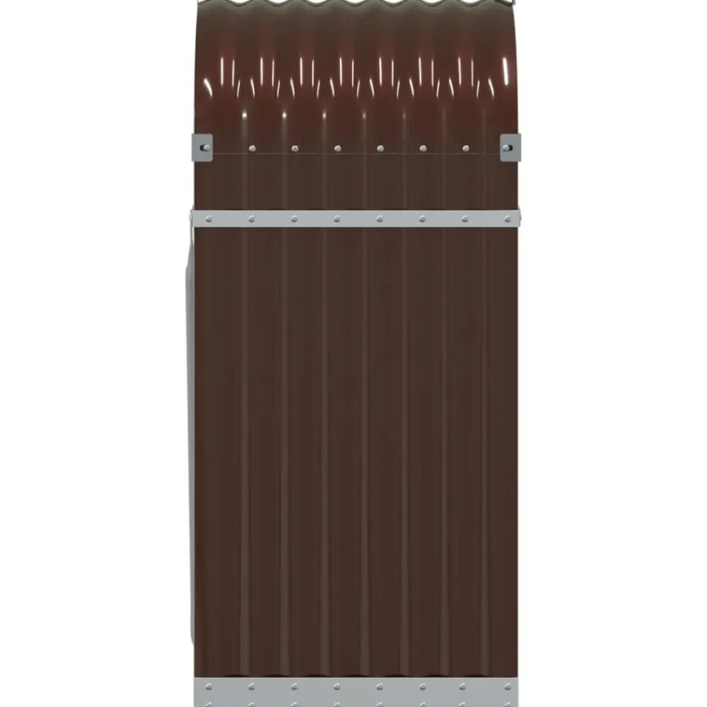 vidaXL Accesorios Para Hornos De Leña Y Chimeneas-Leñero de acero galvanizado marrón 40x45x100 cm