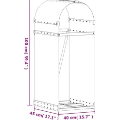 vidaXL Accesorios Para Hornos De Leña Y Chimeneas-Leñero de acero galvanizado marrón 40x45x100 cm