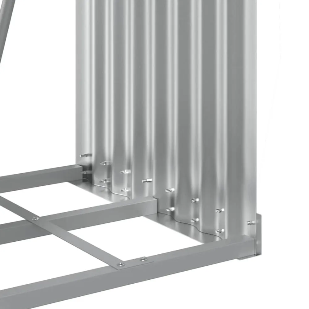 vidaXL Leñero de acero galvanizado 40x45x100 cm Gris claro Outlet