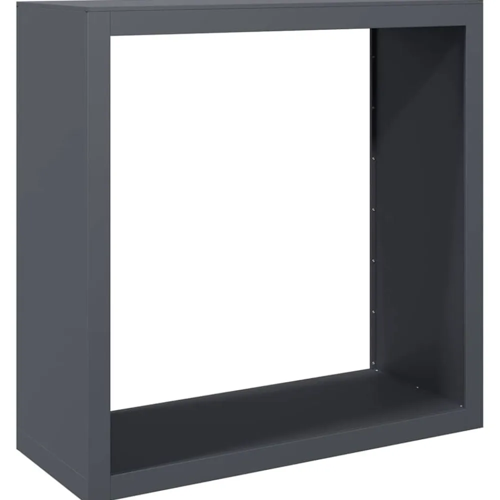 vidaXL Accesorios Para Hornos De Leña Y Chimeneas-Leñero de acero gris antracita 120x35x120 cm