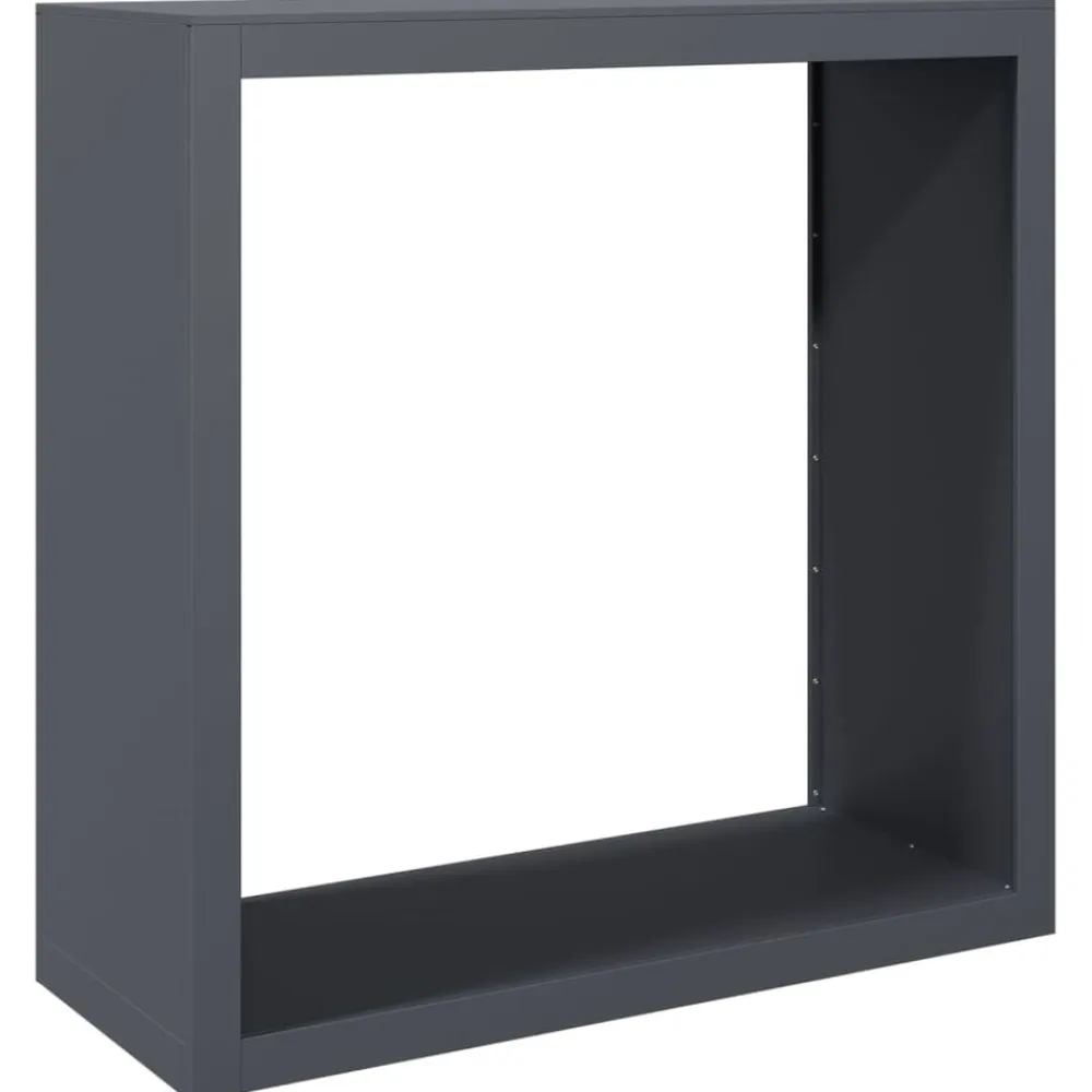 vidaXL Accesorios Para Hornos De Leña Y Chimeneas-Leñero de acero gris antracita 120x35x120 cm