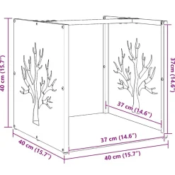 vidaXL Leñero de 40x40x40 cm Acero inoxidable Discount